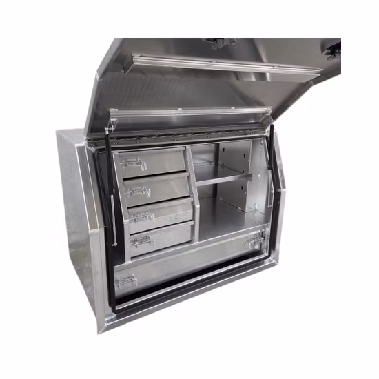 Caixa de ferramentas de captação de caminhão de reboque de alumínio Underbody Underbed Tongue Tool Box Ute Truck Storage Toolbox
